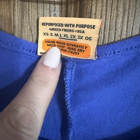 The Morgan Factory Blue Mixed-Print Boho Tunic - Picture 4 of 6